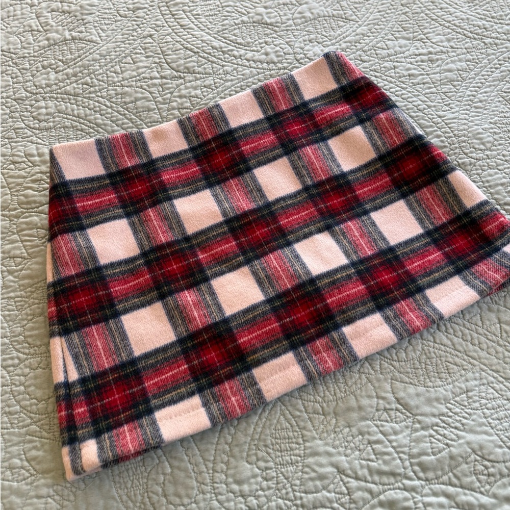 Abercrombie & Fitch Pink and Red Plaid Mini Skort